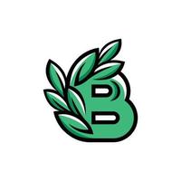 brief b blad natuur ecologie gemakkelijk logo vector