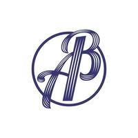 brief ab monogram creatief bedrijf logo vector