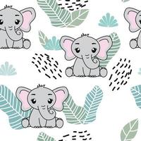 naadloos patroon met schattig olifant, creatief kinderachtig textuur. Super goed voor kleding stof, textiel vector illustratie.