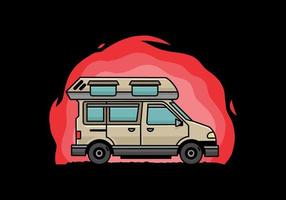 busje camper illustratie insigne ontwerp vector