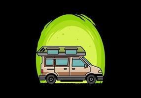 busje camper illustratie insigne ontwerp vector