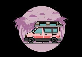 busje camper illustratie insigne ontwerp vector