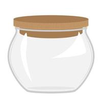 leeg Open glas pot geïsoleerd Aan wit achtergrond. vector illustratie.