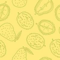 durian fruit naadloos patroon hand- getrokken in tekening stijl. omhulsel papier, achtergrond, behang, textiel vector