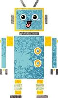 retro illustratie stijl cartoon robot vector