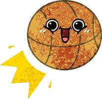 retro illustratie stijl cartoon basketbal vector