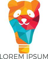 licht lamp panda vorm logo ontwerp. creatief dier en dierentuin ideeën concept. vector
