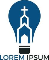 kerk logo ontwerp. ministerie logo ontwerp voor kerk. de lamp van Jezus Christus. godzijdank lamp teken. vector