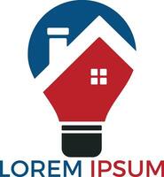 slim huis logo ontwerp. licht lamp met huis logo. concept voor slim intellectueel huis. vector