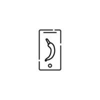 Scherm van telefoon. vector lijn symbool getrokken in modern vlak stijl. perfect voor web plaats, winkels, internet Pagina's. bewerkbare hartinfarct. lijn icoon van Chili peper Aan Scherm van telefoon