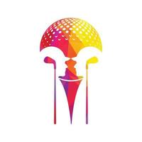 golf spelers logo met elementen van bal en stok ontwerp. kan worden gebruikt voor golf uitrusting bedrijven vector