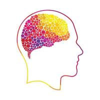 hoofd met bubbels hersenen vector illustratie ontwerp. menselijk hoofd en bubbels hersenen vector icoon. geest concept.