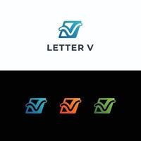 brief v logotype vector sjabloon