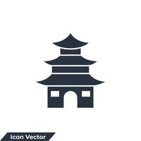 pagode icoon logo vector illustratie. pagode symbool sjabloon voor grafisch en web ontwerp verzameling