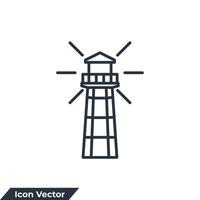 licht huis gebouw icoon logo vector illustratie. vuurtoren symbool sjabloon voor grafisch en web ontwerp verzameling