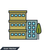 flat gebouw icoon logo vector illustratie. architectuur gebouw symbool sjabloon voor grafisch en web ontwerp verzameling