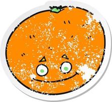 retro noodlijdende sticker van een cartoon oranje vector