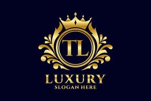 eerste tl brief Koninklijk luxe logo sjabloon in vector kunst voor luxueus branding projecten en andere vector illustratie.