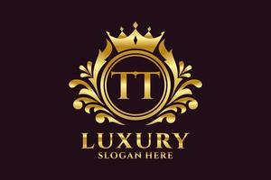 eerste tt brief Koninklijk luxe logo sjabloon in vector kunst voor luxueus branding projecten en andere vector illustratie.