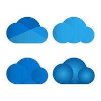 blauw wolk pictogrammen wolk opslagruimte illustratie wolk toespraak bubbel vector