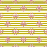 geel strepen en roze abstract bloemen naadloos patroon, ideaal voor kleding stof het drukken bandana, nek dragen, sjaal, hijaab, papier, textiel, behang, tapijt, deken, keramiek, of tegels. vector