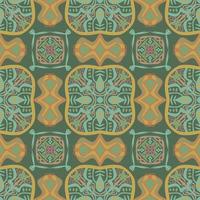 elegant groen meetkundig naadloos patroon met tribal vorm geven aan. patroon ontworpen in ikat, azteeks, marokkaans, Thais, luxe Arabisch stijl. ideaal voor kleding stof kledingstuk, keramiek, behang. vector illustratie.