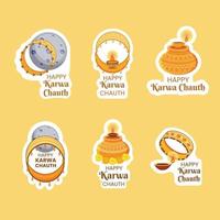 karwa chauth viering sticker met Chalni en kaars vector