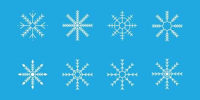 wit sneeuwvlok verzameling geïsoleerd Aan blauw achtergrond. vector