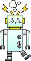 gradiënt gearceerde cartoon robot vector