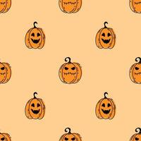 halloween tekenfilm pompoen naadloos patroon. vector illustratie