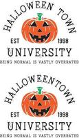 Halloween stad Universiteit, halloween pompoen vector