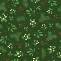 naadloos patroon met winter twijgen Aan groen achtergrond. mooi zo voor kleding stof, behang, verpakking, textiel, web ontwerp. vector