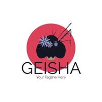 Japans geisha schoonheid logo sjabloon ontwerp voor merk of bedrijf en andere vector