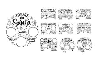 Kerstmis Lieve de kerstman dienblad belettering schoonschrift vector set. hand getekend belettering poster voor kerstmis. vrolijk Kerstmis de kerstman bord citaten schoonschrift belettering vector illustratie.