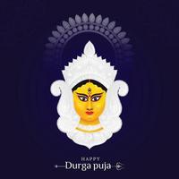 gelukkig durga puja illustraties. durga gezicht. gelukkig navratr vector