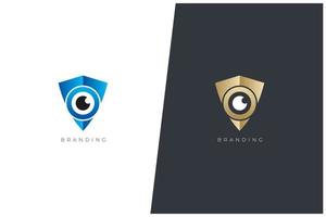 oog schild media multimedia productie vector logo concept