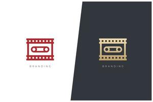 cassette muziek- multimedia productie vector logo concept