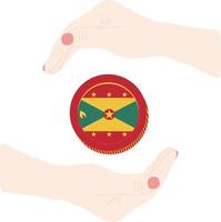 Grenada vlag vector hand- getrokken, oosten caraïben vector dollar hand- getrokken
