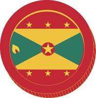 Grenada vlag vector hand- getrokken, oosten caraïben vector dollar hand- getrokken