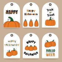 halloween schoonschrift geschenk labels. afdrukbare groet kaarten illustratie. vector