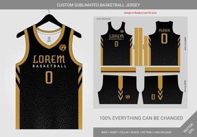 abstract turing zwart grijs en goud basketbal Jersey sjabloon vector