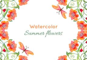 Gratis Vector Waterverf Papavers Achtergrond