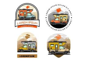 busje doos camper illustratie insigne ontwerp vector