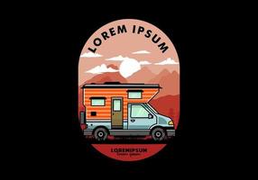 busje doos camper illustratie insigne ontwerp vector