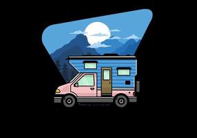 busje doos camper illustratie insigne ontwerp vector