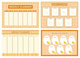 wekelijks planner, kinderen schema ontwerp sjabloon vector