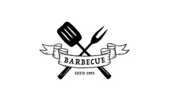 wijnoogst barbecue emblemen. restaurant etiketten, emblemen, logo. vector logo sjabloon