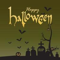 silhouet schattig gelukkig halloween viering truc of traktatie sjabloon achtergrond vector