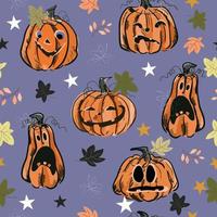 pompoen halloween dag met ornamenten naadloos patroon vector