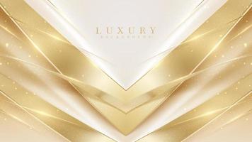 luxe goud driehoek achtergrond met sprankelend licht elementen met bokeh decoraties. vector